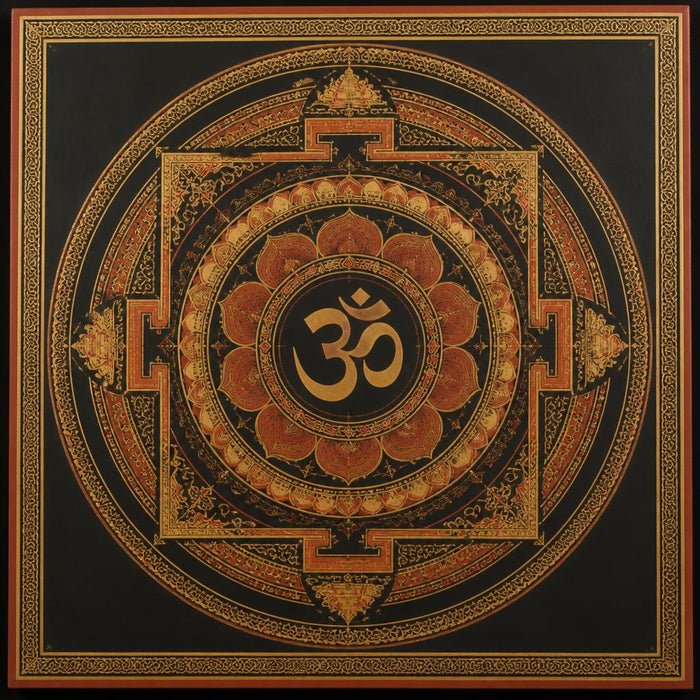 Om Mandala on Black